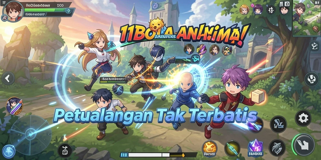 Tampilan gameplay 11BOLA yang seru dan penuh warna.