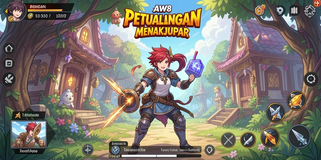 Gameplay AW8 yang menakjubkan dengan karakter anime ikonik.