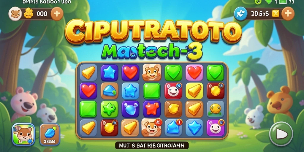 Tampilan gameplay menarik dari CIPUTRATOTO dengan elemen Match-3.