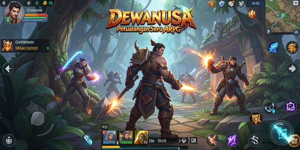 Screenshot utama DEWANUSA menampilkan aksi bertarung yang mendebarkan di dunia ARPG.