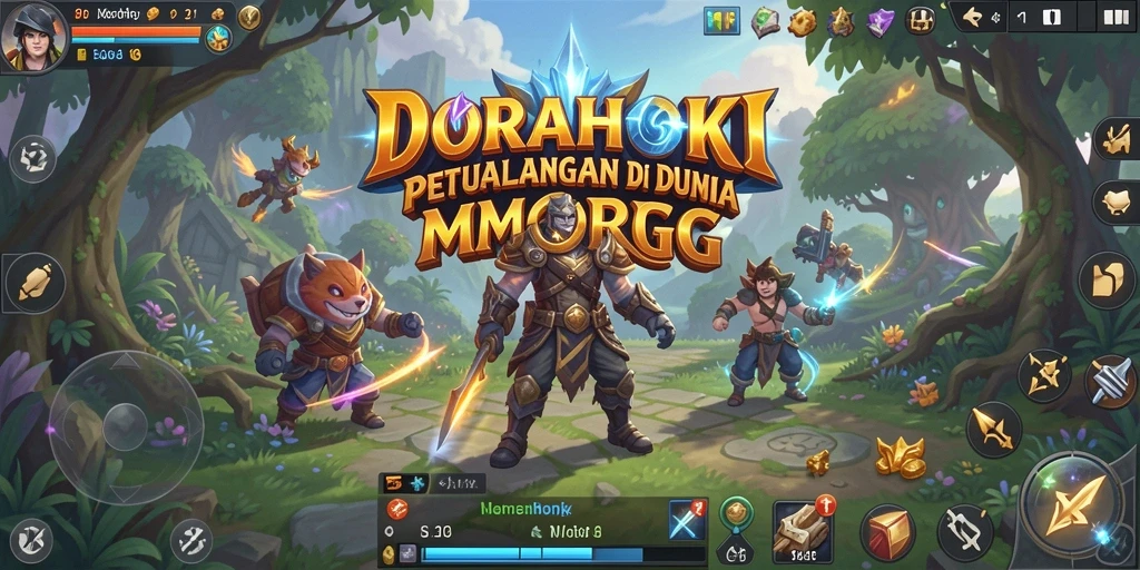 Screenshot DORAHOKI menampilkan gameplay seru MMORPG yang mendebarkan.