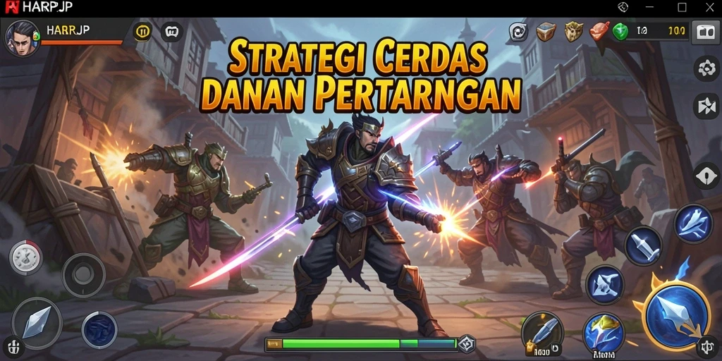 Tampilan gameplay mendebarkan dalam HARAPJP yang penuh strategi.