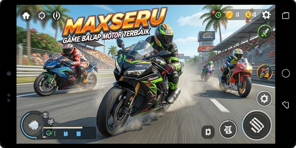 Tampilan gameplay MAXSERU yang seru dan mendebarkan.