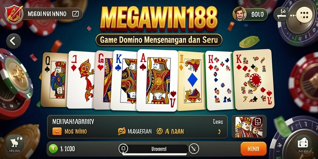 Tampilan gameplay seru dalam MEGAWIN188 dengan berbagai mode Domino.