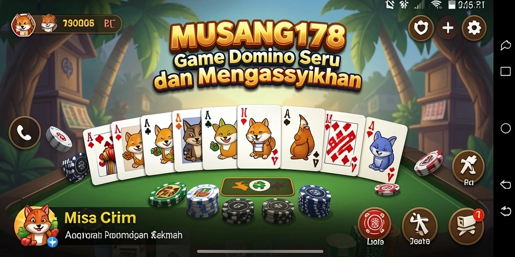 Screenshot gameplay seru dari MUSANG178 menunjukkan momen menegangkan di meja Domino.