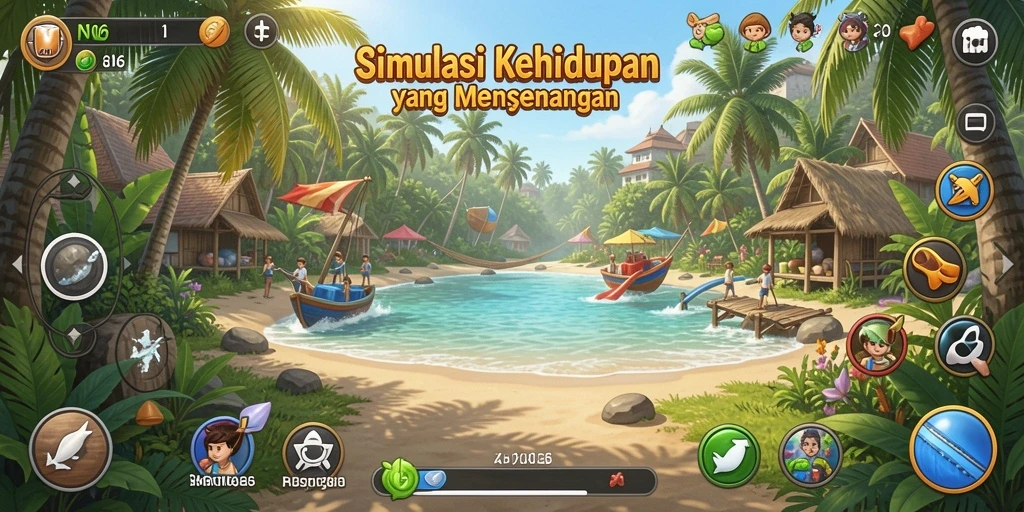 Tampilan gameplay N06 dengan lingkungan yang kaya dan interaksi karakter.