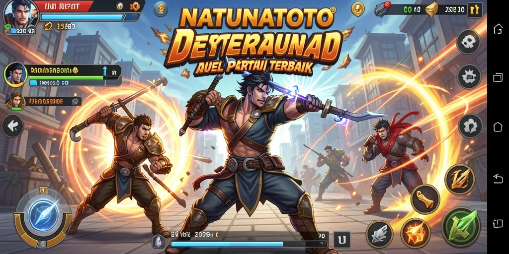 Tampilan gameplay NATUNATOTO dengan aksi pertarungan yang intens.