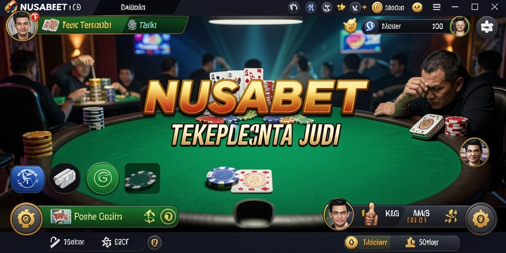 Screenshot gameplay NUSABET menampilkan aksi Poker yang mendebarkan.