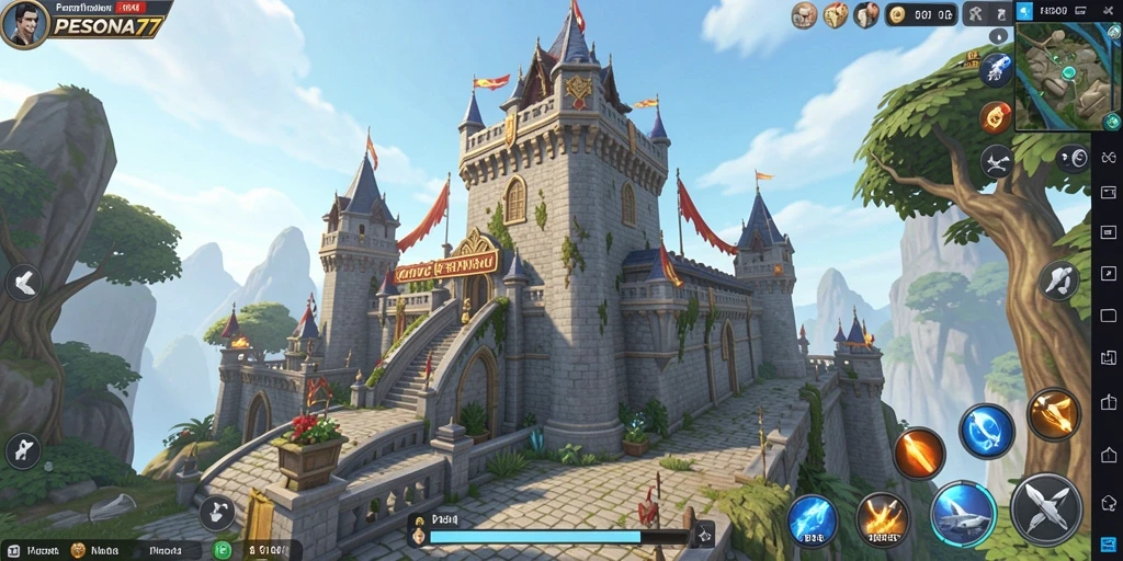 Tangkapan layar utama PESONA77 menunjukkan aksi menara dalam gameplay Tower Defense.