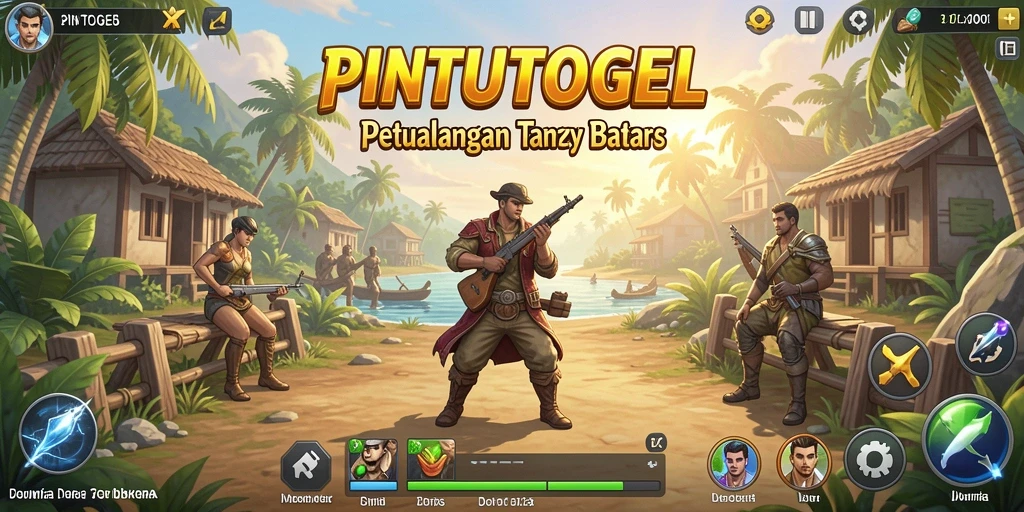 Screenshot gameplay PINTUTOGEL dengan dunia terbuka yang luas.