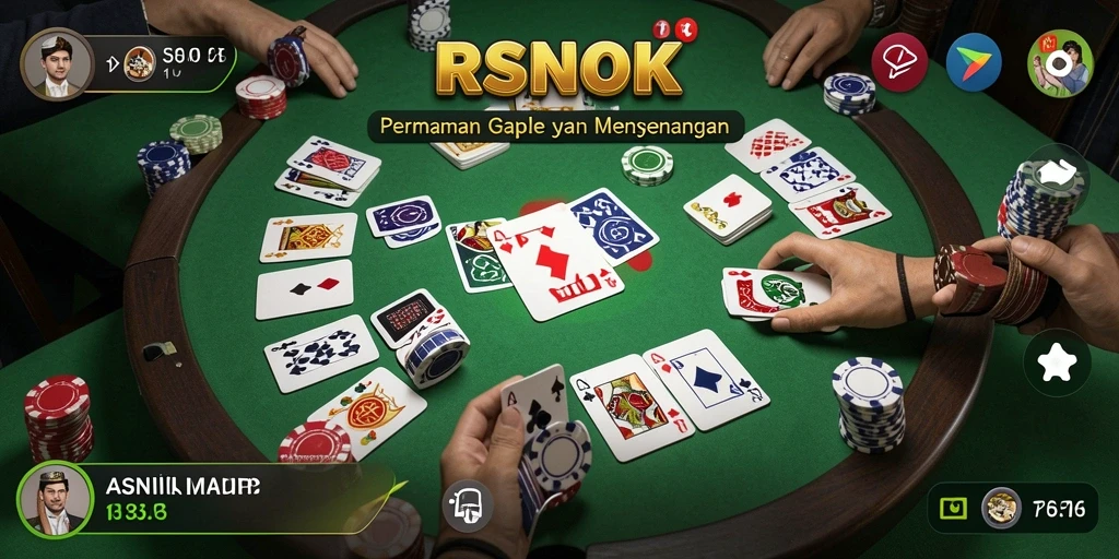 Screenshot gameplay RSNOK yang menunjukkan keseruan bermain Gaple.