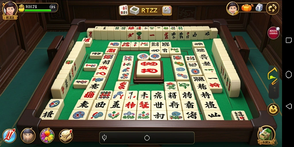 Screenshot gameplay <strong>RTZZ</strong> menampilkan papan Mahjong yang menarik dan interaktif.